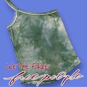 Org. White We The Free One Way Or Another One Shoulder Tank Dip Dyed Sage. XS 🦋